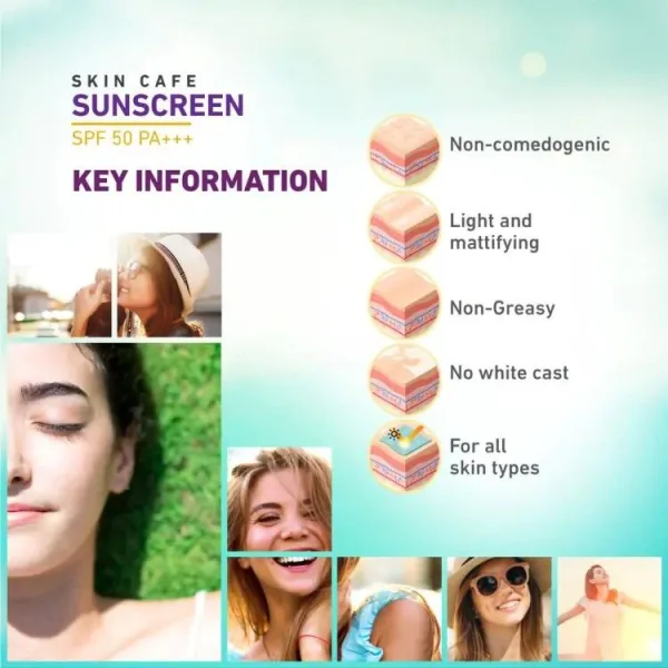 Skin Cafe Lightweight and Non-Greasy Sunscreen SPF 50 PA+++ 60gm