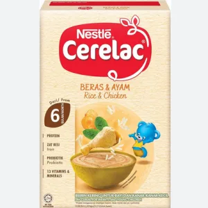 Nestle Cerelac Rice and Chicken 250gm infant cereal from Malaysia