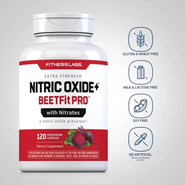 Fitness Labs beetroot nitric oxide capsules 120 count bottle