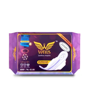 Venus ultra thin 100% cotton sanitary napkin wings 245mm 5 pads