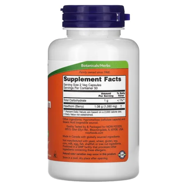 Hawthorn berry herbal supplement capsules for heart support 540 mg