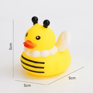 Squeaky rubber duck bath toy for babies and toddlers