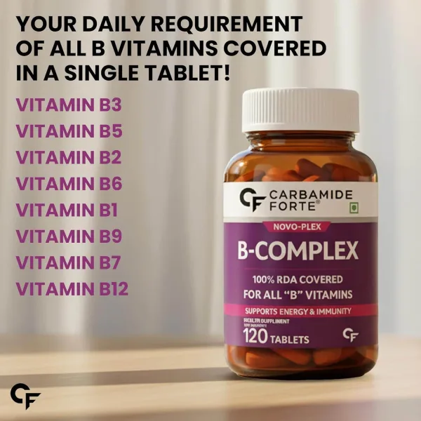 Carbamide Forte B-complex supplement bottle 120 tablets