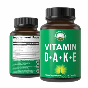 Peak Performance ADK vitamin D3 5000 IU with A K2 and E 30 vegan capsules