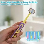 Toddler toothbrush 3 sided for boys and girls age 3 plus