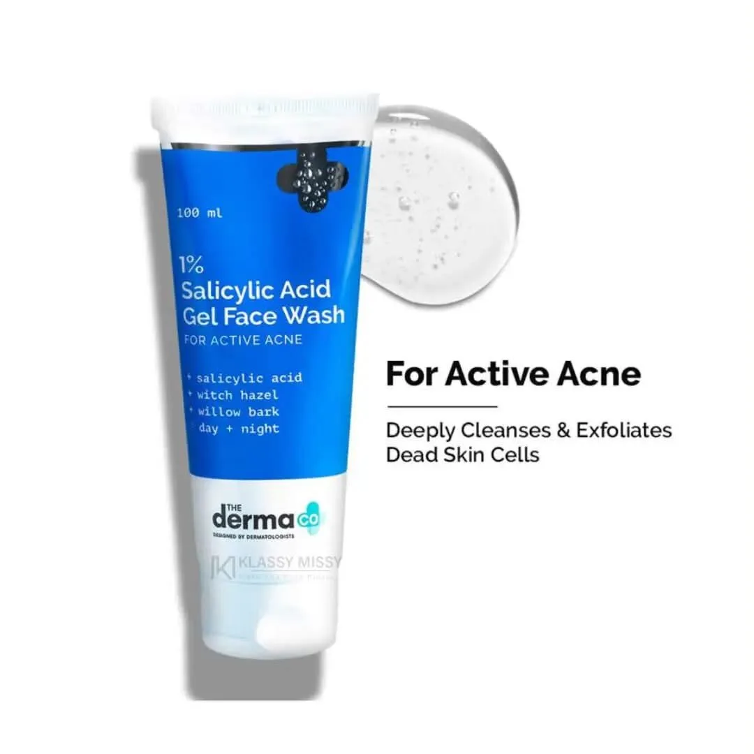 cc0b99fc460a661d71ece02297852faf.jpg The Derma Co 1% Salicylic Acid Gel Face Wash tube for acne-prone skin