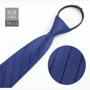 Pre tied zipper necktie for business wedding and formal wear