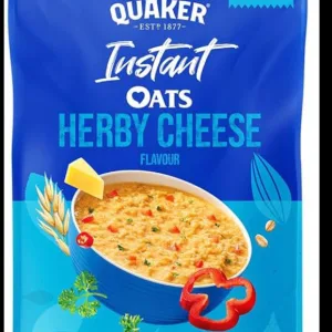 Quaker instant oats herby cheese flavour savoury quick oats