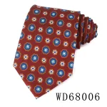 Floral pattern neck tie for men 140cm x 9cm wedding groom tie