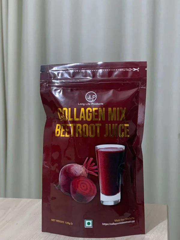 Beetroot collagen powder supplement drink pack