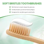 Soft bristle bamboo toothbrush for sensitive teeth and gums