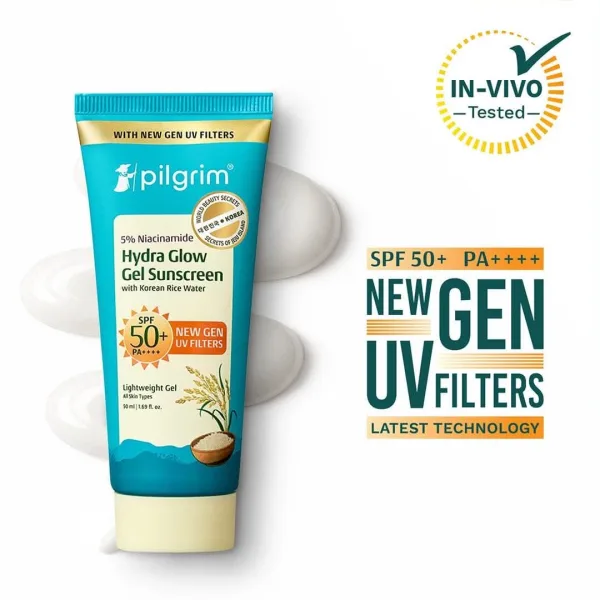 Vitamin C gel sunscreen SPF 60 with no white cast for all skin types