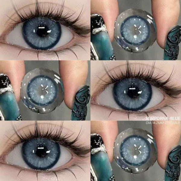 Eyeshare Ksseye Semporna blue coloured contact lens pair with kit box