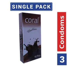 Coral chocolate flavour condom for men 180mm x 53mm Malaysia