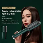 Professional ceramic electric hair straightening brush cordless