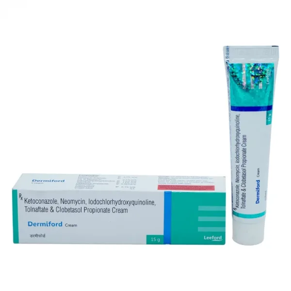 Dermiford Cream 15g – Clobetasol, Miconazole, Neomycin & Chlorhexidine - Image 3