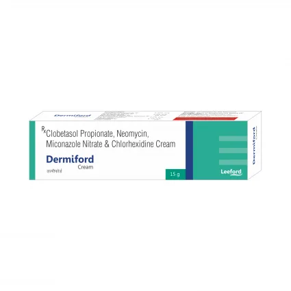dermifordc Dermiford Cream 15g – Clobetasol, Miconazole, Neomycin & Chlorhexidine - Image 1