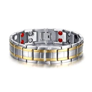Mens and womens stainless steel bracelet with magnetic clasp