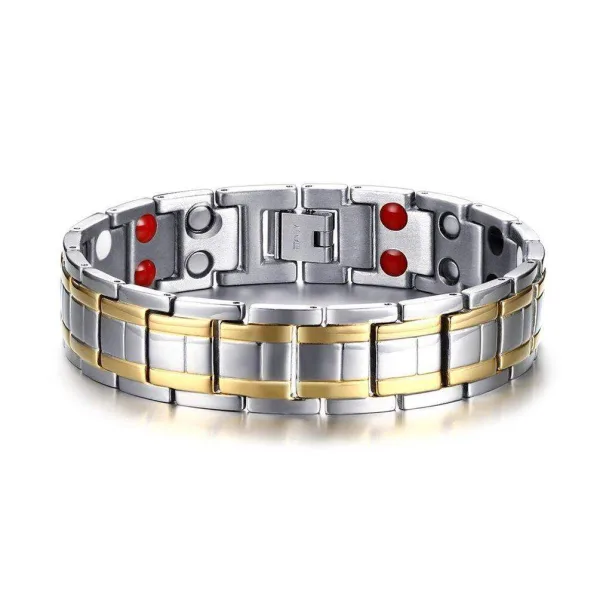 Mens and womens stainless steel bracelet with magnetic clasp