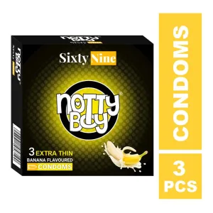 NottyBoy SixtyNine banana flavoured condoms 3pcs pack