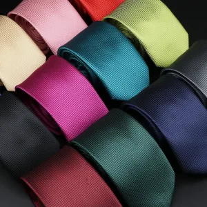 Skinny plaid necktie 6cm narrow 145cm for men wedding tie