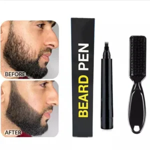 Beard repair pen for filling patches and defining beard line