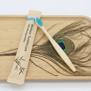 Multicolor bamboo environmental friendly toothbrushes 8.9 inches