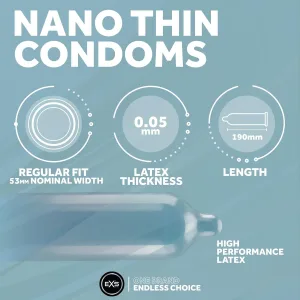 EXS Nano Thin ultra thin silicone lubricated condom