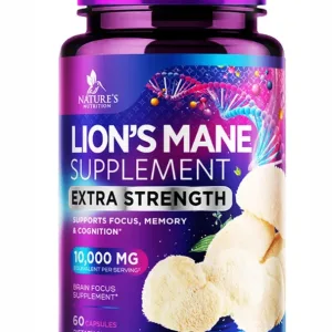 Lion's Mane mushroom extract supplement 60 capsules bottle