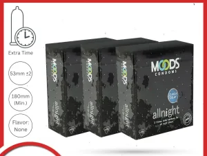 Moods All Night climax delay condom combo of 3 packs 9pcs