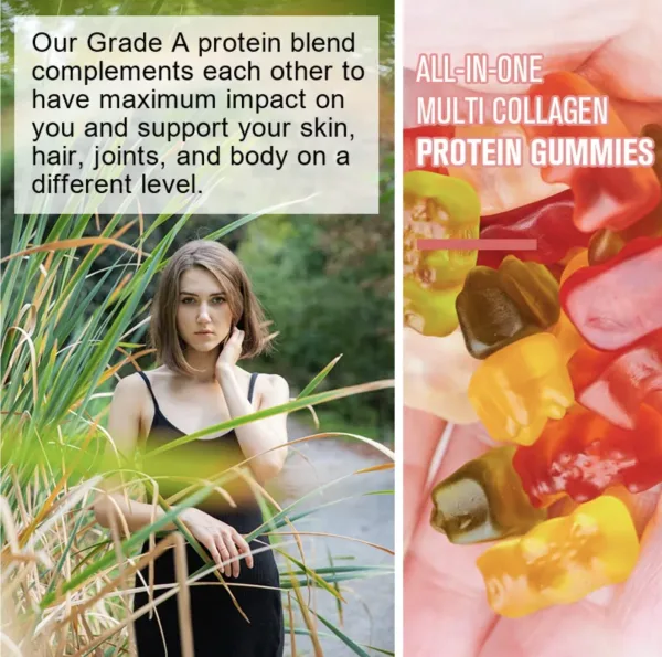Vegan beauty gummies for skin hair and nails with vitamin C and E