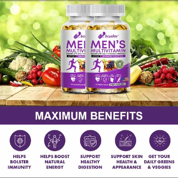 Men's daily multivitamin with antioxidants for heart brain and immunity