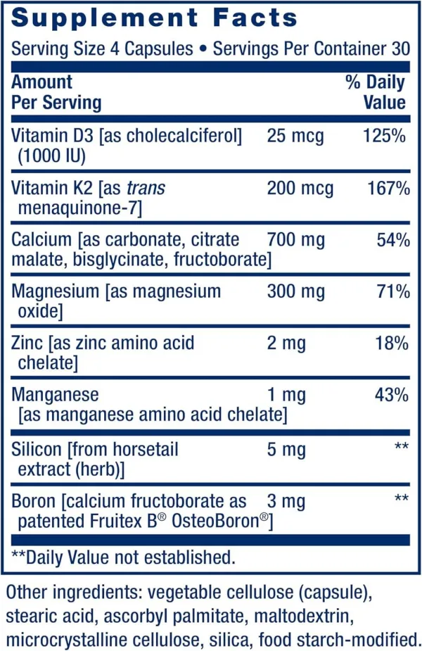 Life Extension bone restore fortifying nutrients supplement bottle
