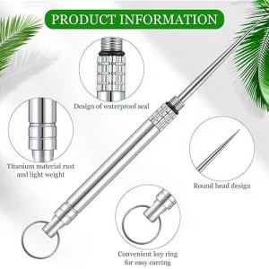 Waterproof toothpick case with polished stainless steel picks