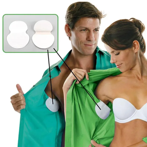 Unisex armpit sweat absorbing pads with adhesive backing for shirts