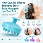 Silicone scalp massager shampoo brush with soft bristles
