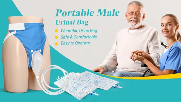 Portable urine collection bag for incontinence men women elderly