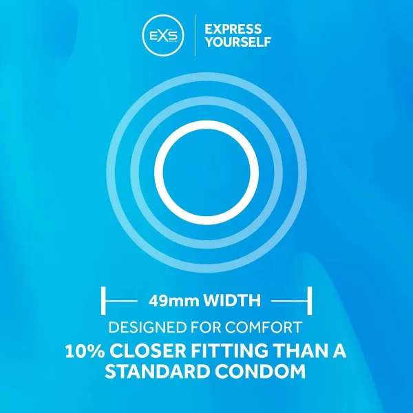 EXS snug fit 49mm small size condom multipack vegan