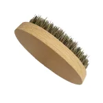 Soft boar bristle beard brush oval wooden base