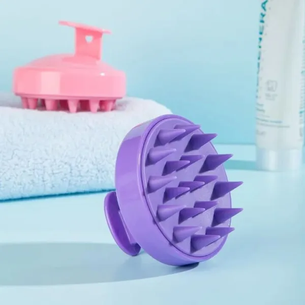 Soft silicone hair washing brush for deep scalp cleaning