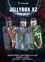Rincoe Jellybox XZ 228W Mod Kit – Transparent Dual-Battery Vape Device