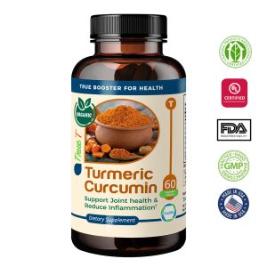 TrueMed turmeric curcumin with Bioperine 60 capsules bottle