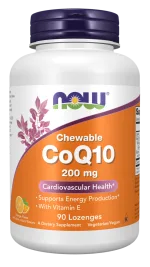 NOW CoQ10 200 mg Lozenges – Coenzyme Q10 with Vitamin E
