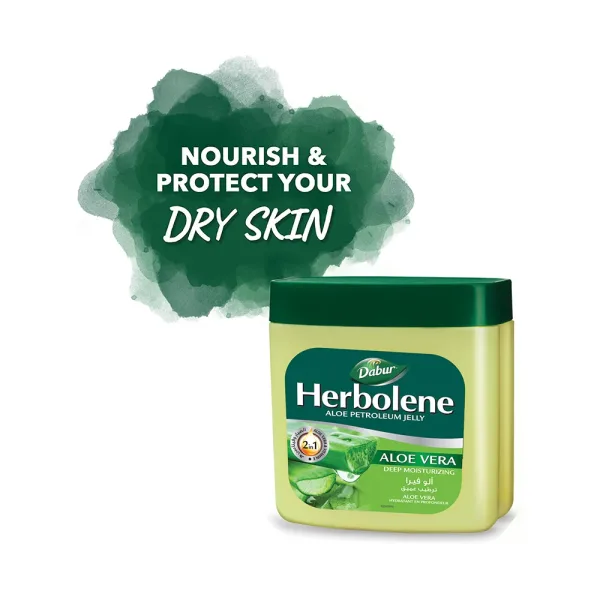 Dabur Herbolene Aloe Petroleum Jelly 425ml – Deep Moisturizing Care for Dry Skin - Image 2