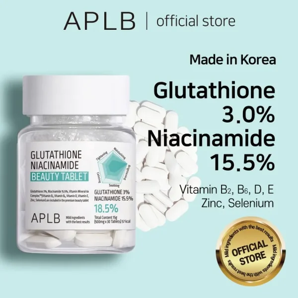 APLB Glutathione Niacinamide Beauty Tablet 500mg – 30 Tablets - Image 2