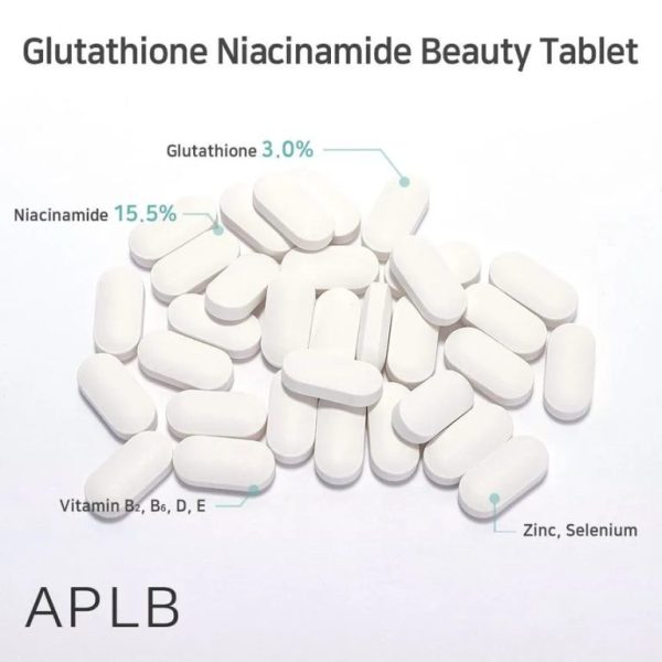 APLB Glutathione Niacinamide Beauty Tablet 500mg – 30 Tablets - Image 3
