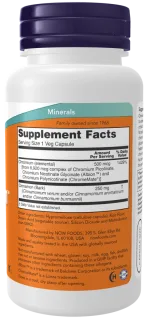 NOW Tri-Chromium 500 mcg with Cinnamon Veg Capsules- 90 Pcs - Image 3