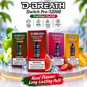 d breath switch pro 12000 4 flavors cartridge - Figmart