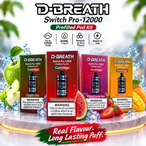 D-Breath Switch Prefilled Cartridge – 6000 Puffs - Image 2