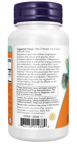 NOW Magnesium Glycinate Tablets – Highly Absorbable Magnesium Support-120 pcs /180 pcs - Image 3